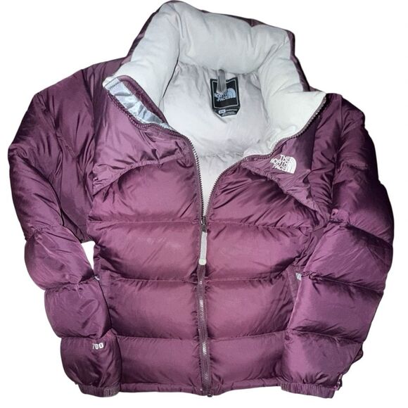 North Face Womens Medium Purple Vintage 96 Retro Nuptse Puffer Jacket Down Coat - Picture 3 of 12